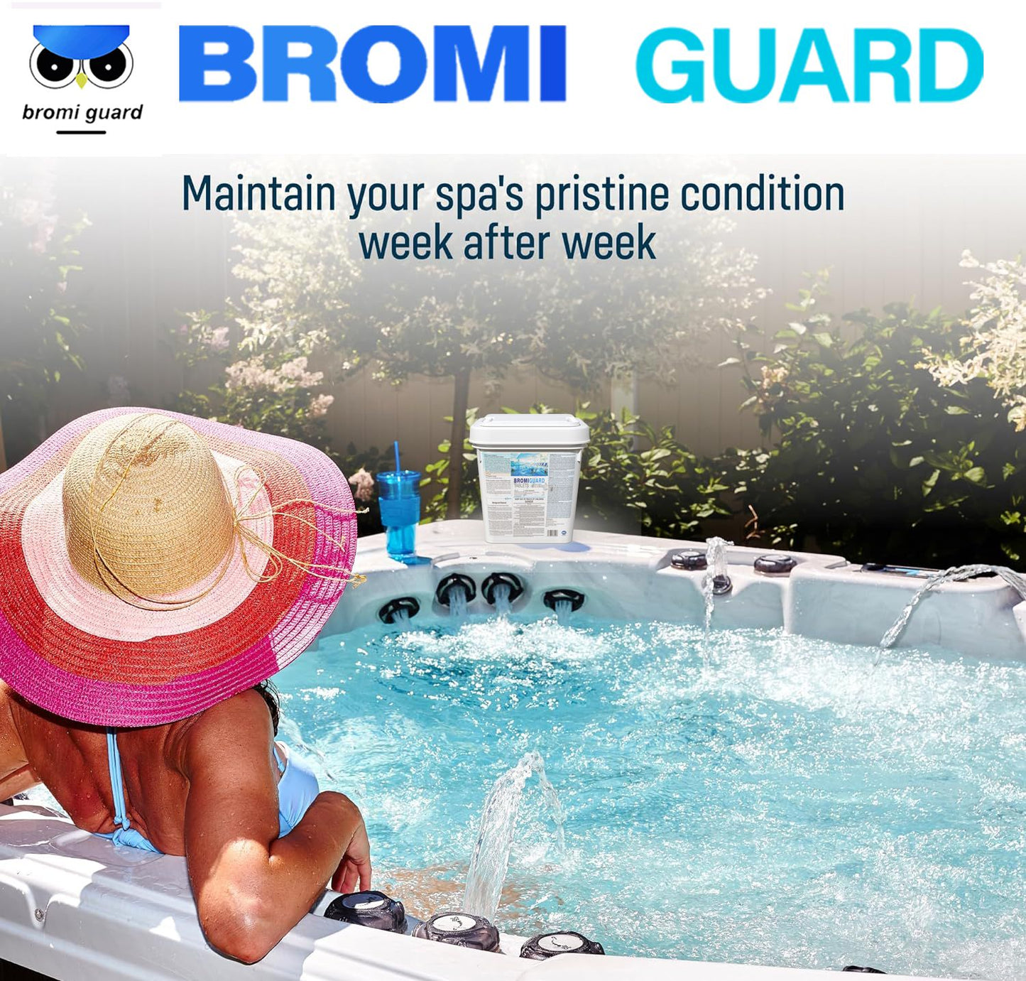 BROMIGUARD【2.5 lbs】 1-Inch Bromine Tabs, Chemical Sanitizer for Spas & Hot Tubs, Bromine Chemical Tabs