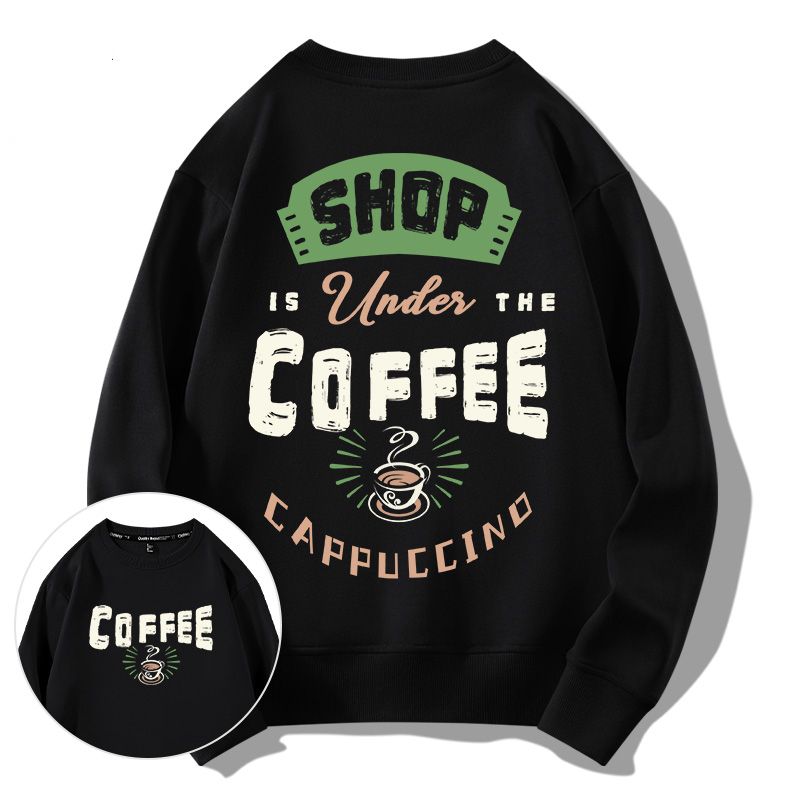 Black - Coffee Lover - Crewneck Hoodie