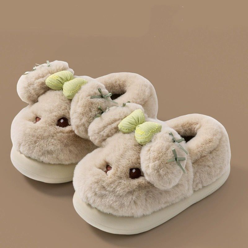 Dog with Bow Tie Thick Sole House Slipper