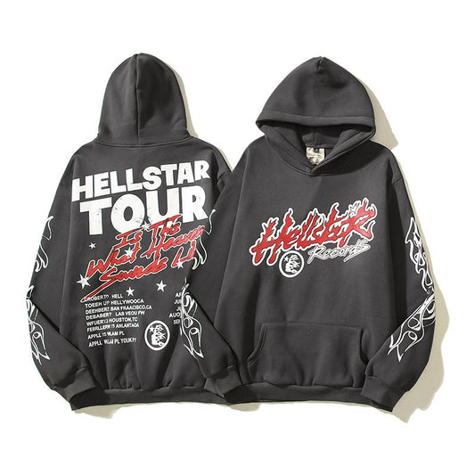 Hellstar Black Red Letter Hoodie