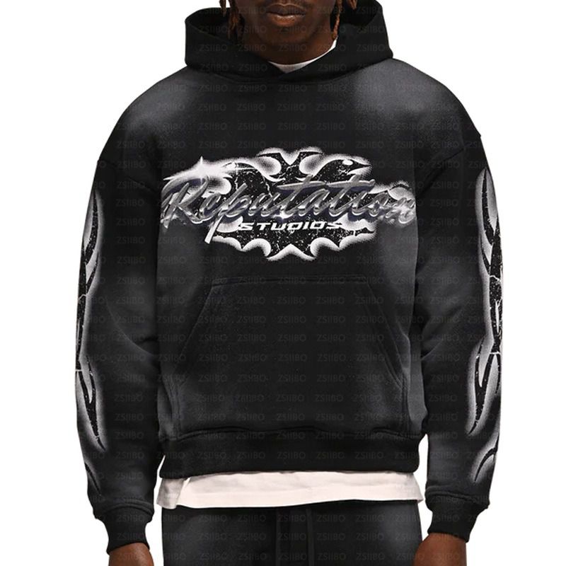 Tribal Flame Pullover Hoodie