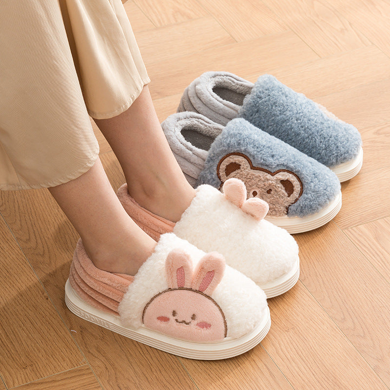 Cartoon Rabbit Fluffy House Slippers