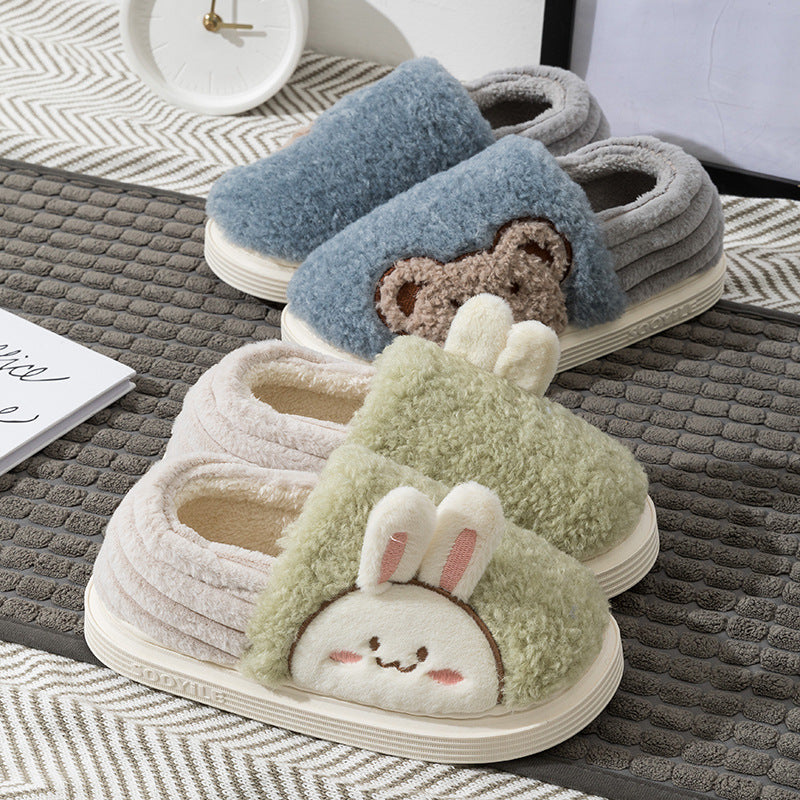 Cartoon Rabbit Fluffy House Slippers