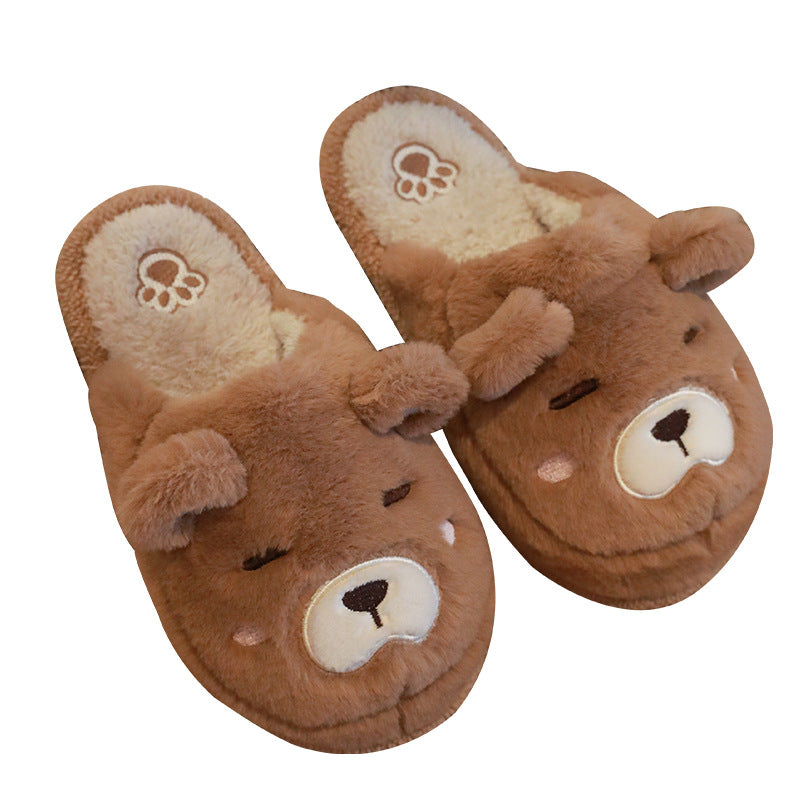Sleeping Bear Cute Fluffy House Slippers