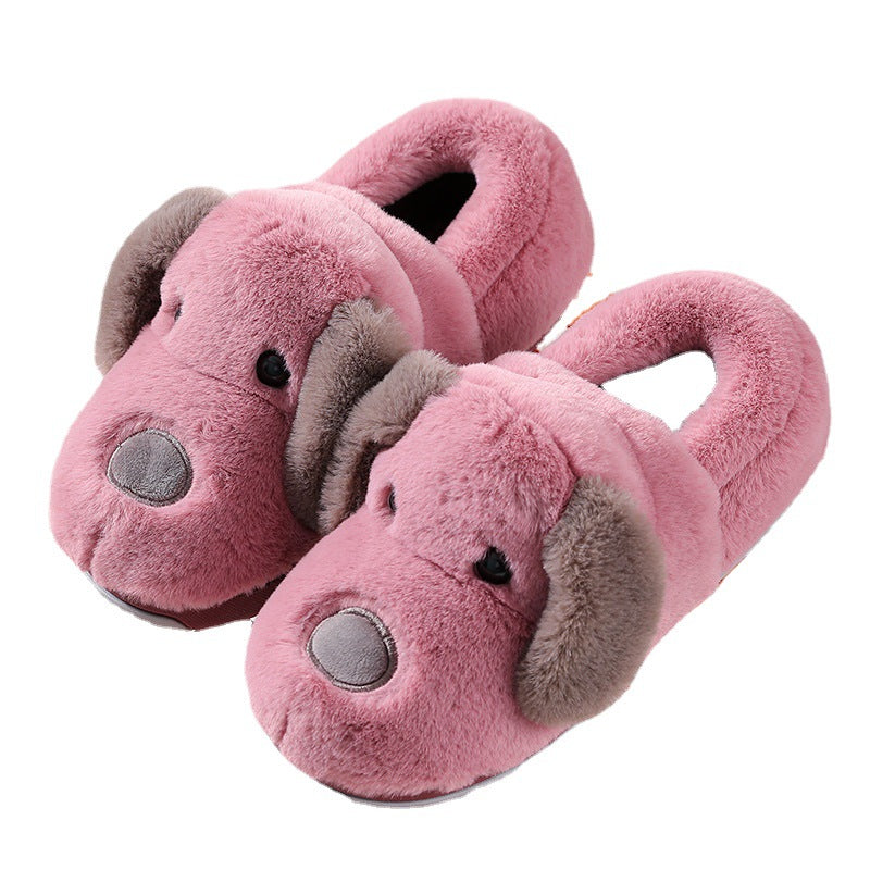 Red - Cute Ears Puppy Fluffy House Slipper