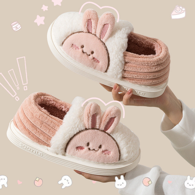 Cartoon Rabbit Fluffy House Slippers