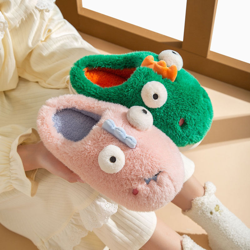 Big Eyes Cartoon Monster Fluffy House Slippers
