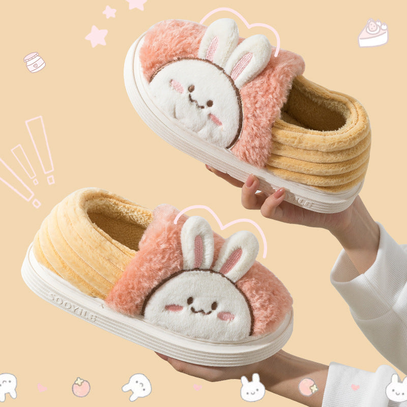 Cartoon Rabbit Fluffy House Slippers