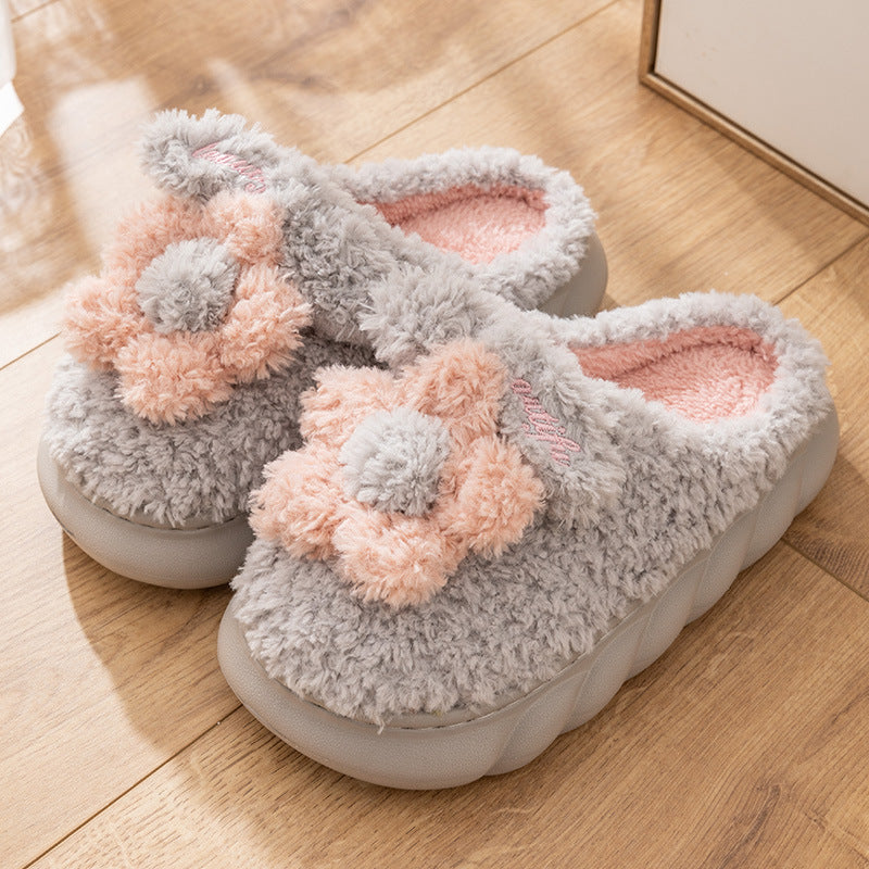 Sunflower Thick Sole Fluffy House Slipper