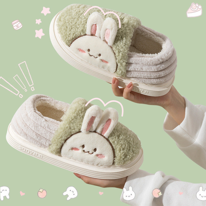 Cartoon Rabbit Fluffy House Slippers