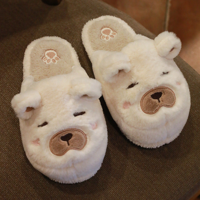 Sleeping Bear Cute Fluffy House Slippers