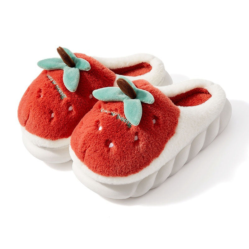 Strawberry Fruit Fluffy House Slippers