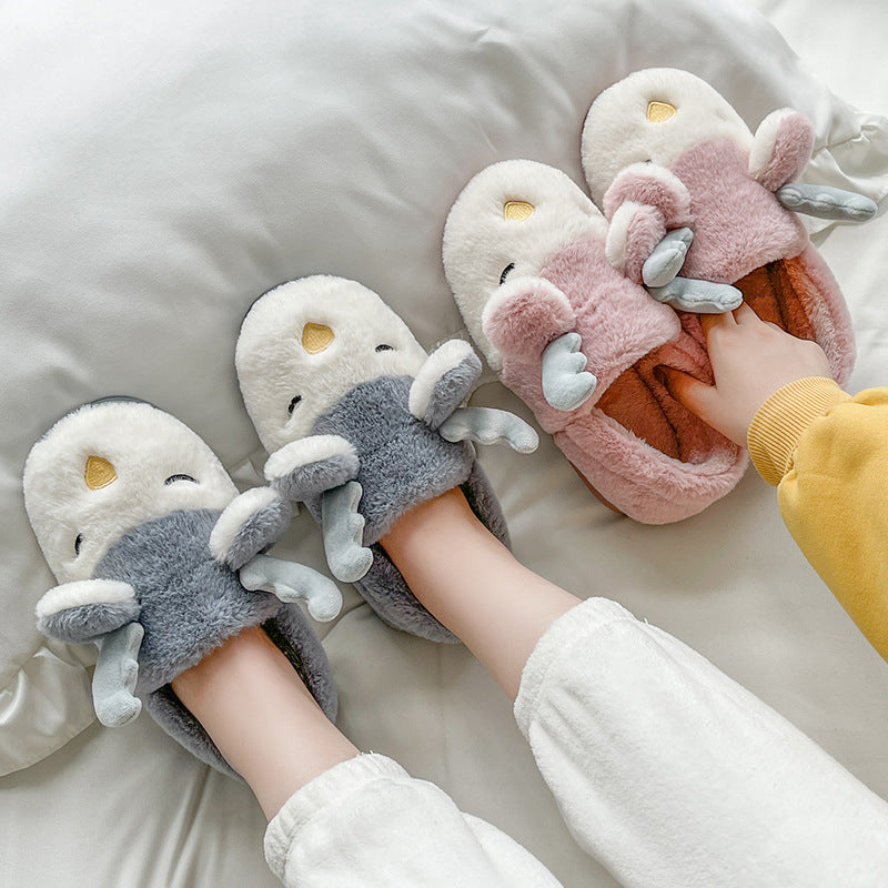 Christmas Rudolph Reindeer Fuzzy House Slippers