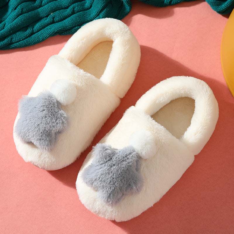 White - The Twinkle Stars Fluffy House Slippers