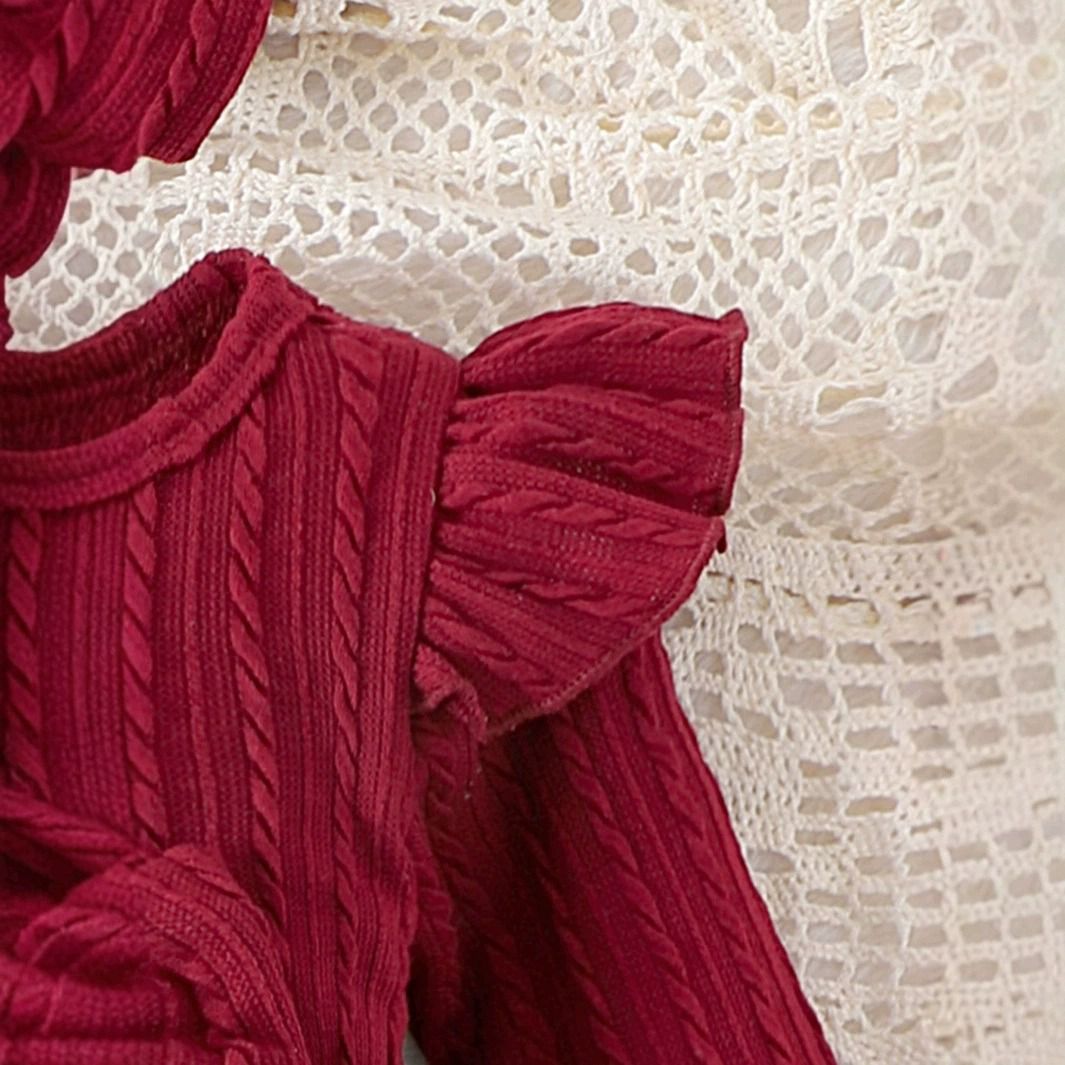 Adorable Bowtie Knit Baby Girl Romper