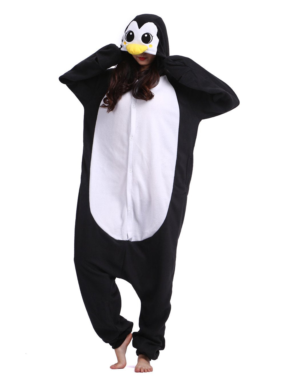 Front - Black White Penguin Onesie