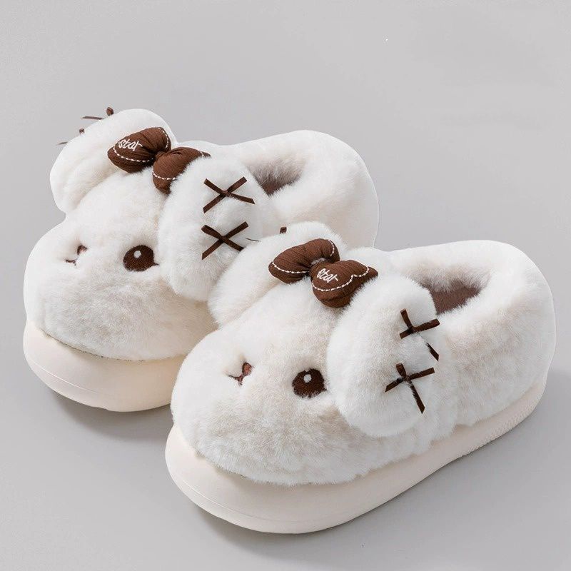 Dog with Bow Tie Thick Sole House Slipper