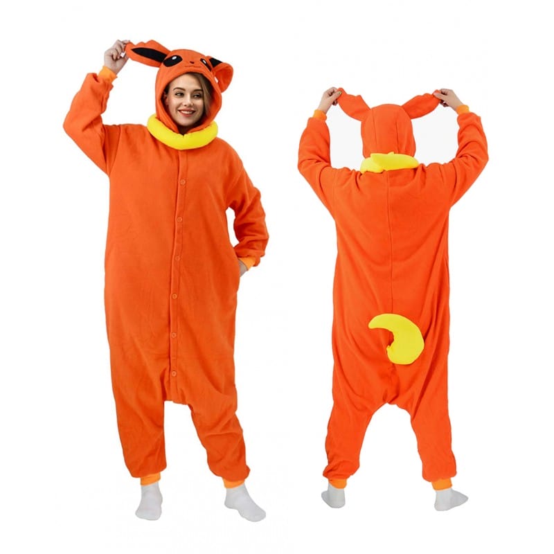 Flareon Pokemon Onesie Species Costume Jumpsuit Pajama