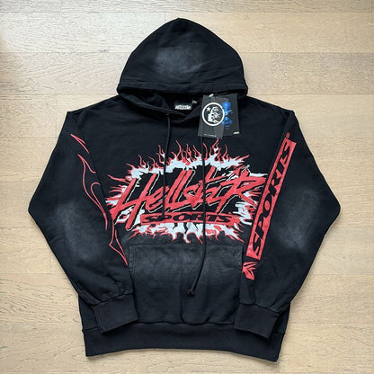 Hellstar Hoodie, Future Flame, Pullover Hoodie, Records Studios Vintage Sweatshirt für Männer/Frauen