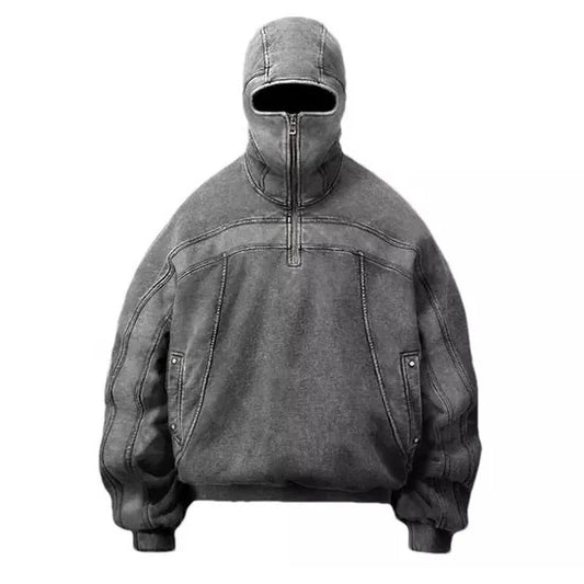 Gray Terry Blank Pullover Hoodie