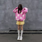 Pink Seamless Daisy Baggy Hoodie