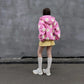 Pink Seamless Daisy Baggy Hoodie