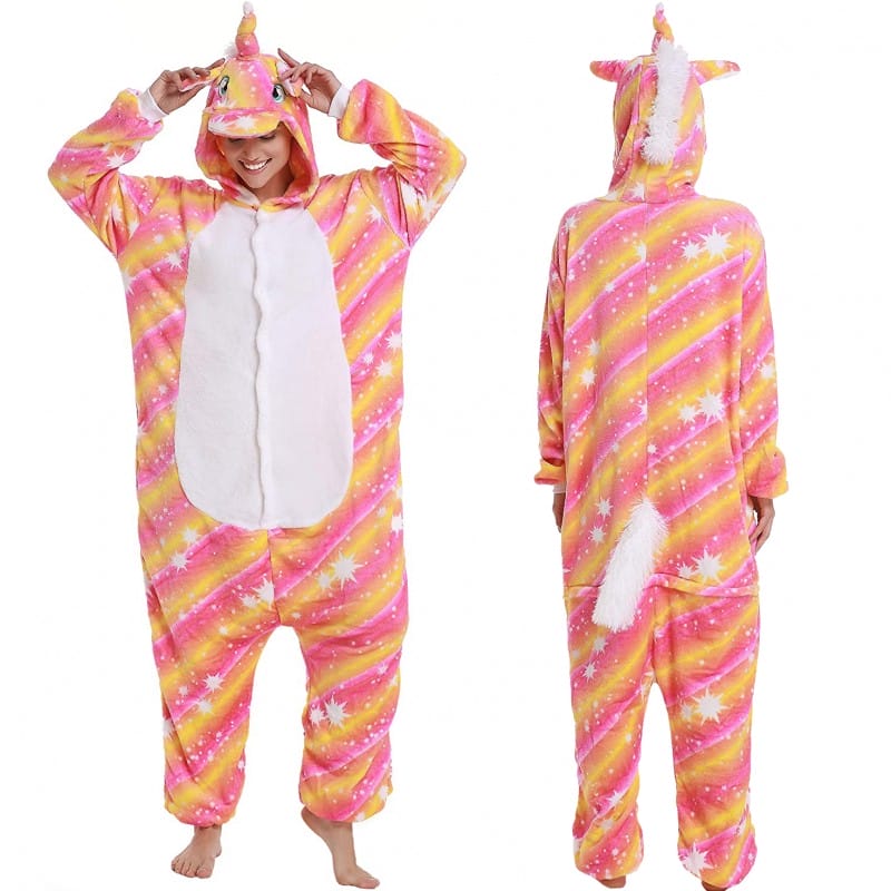 Orange Stripe - Tie Dye Galaxy Unicorn Onesie