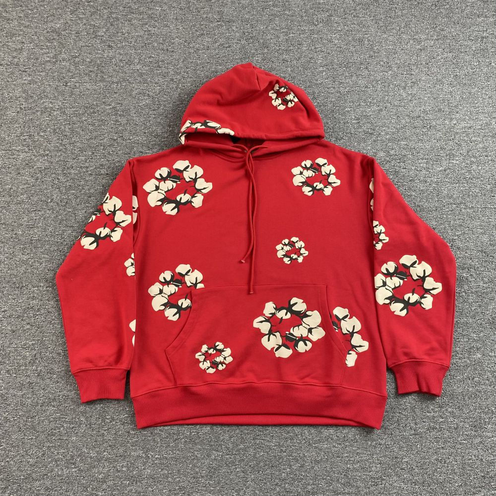 White Cotton Wreath Y2K Pullover Hoodie