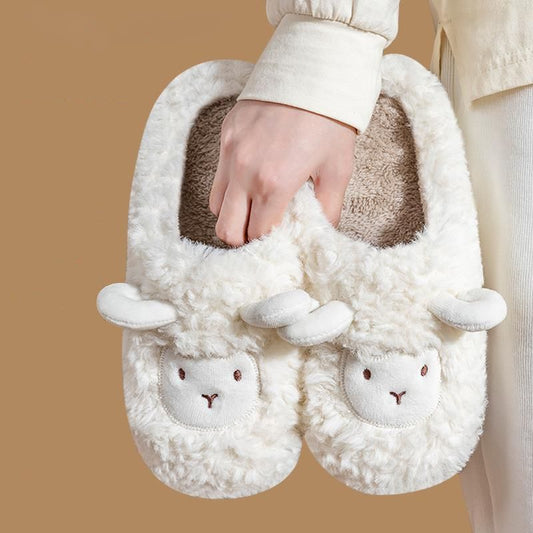 Ears Up Sheep Fluffy House Slippers