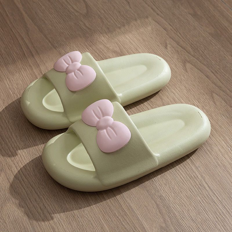 Green - Comfy Bow Tie Slides Shoes