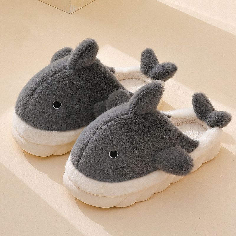 Cute Shark Fluffy House Slippers