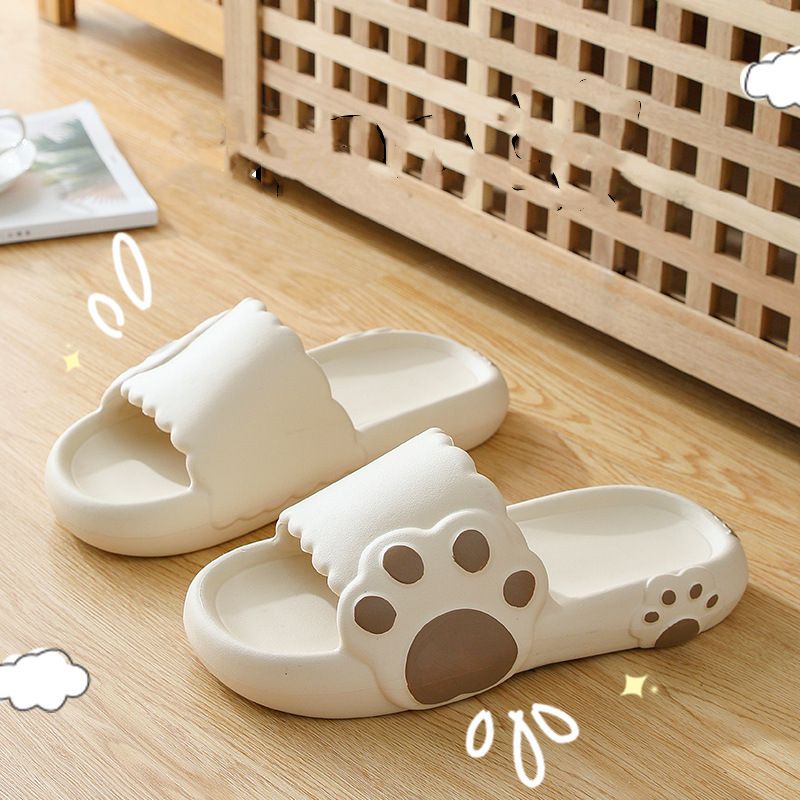 Grey - Paw Print Slides Shoes