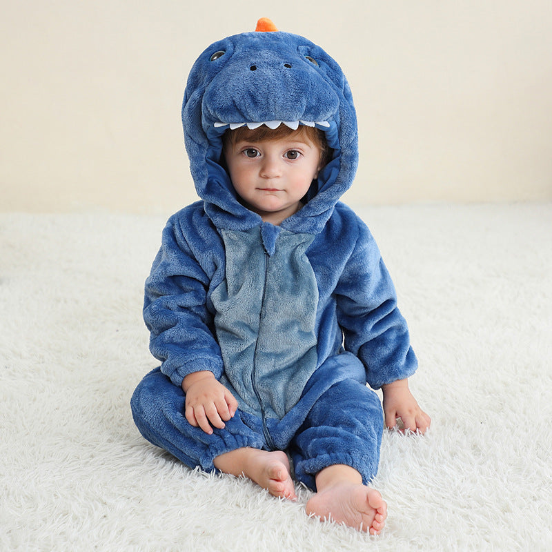 Baby Animal Costume Flannel Hooded Romper Jumpsuit