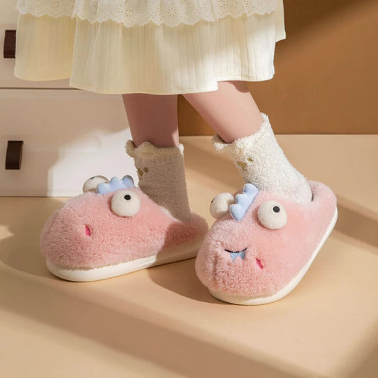 Big Eyes Cartoon Monster Fluffy House Slippers