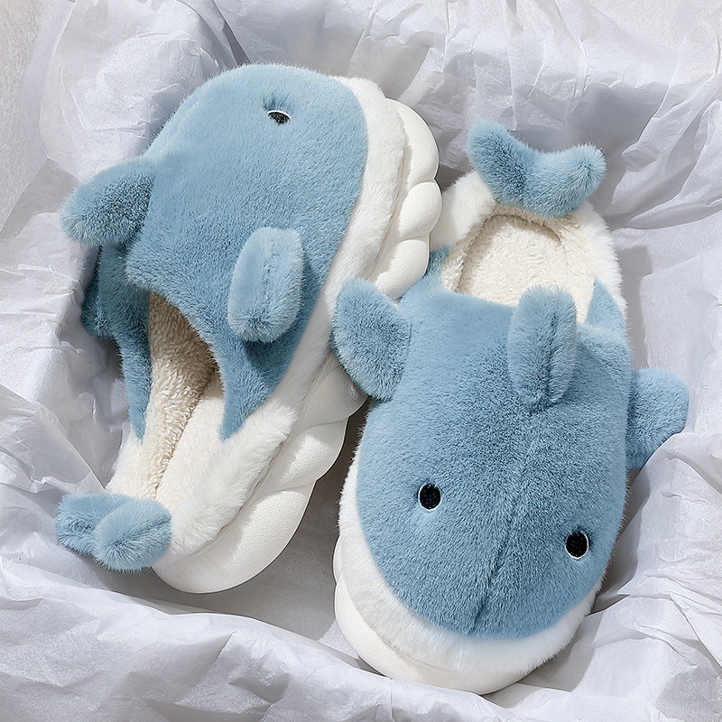 Cute Shark Fluffy House Slippers