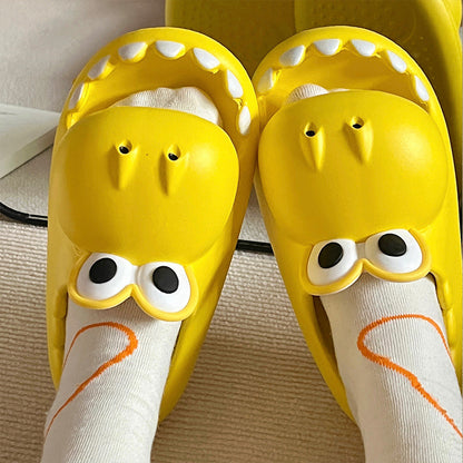 Yellow - Cartoon Open Mouth crocodile House Slippers