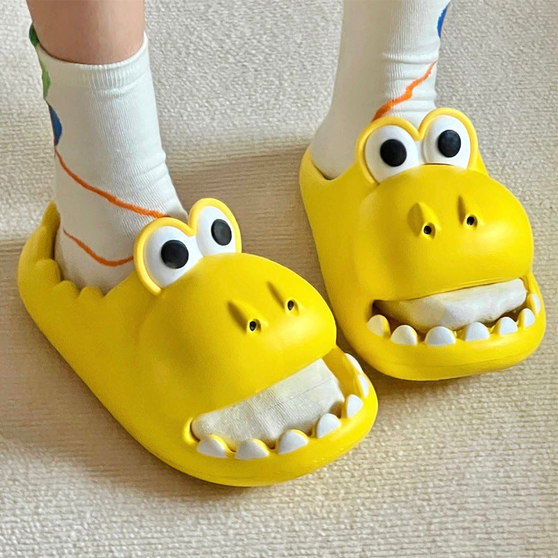 Yellow - Cartoon Open Mouth crocodile House Slippers