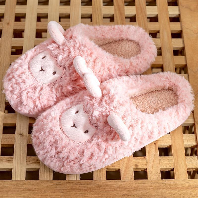 Ears Up Sheep Fluffy House Slippers