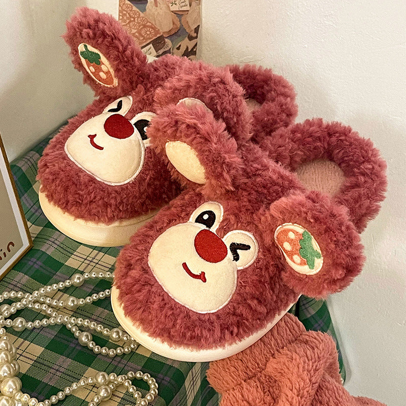 Reindeer Fluffy House Slippers