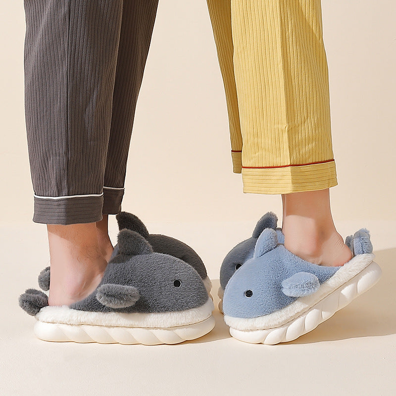 Cute Shark Fluffy House Slippers