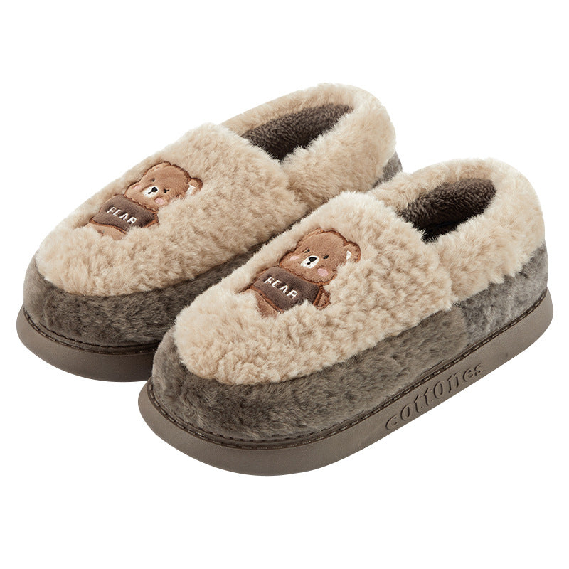 Sweet Bear Fuzzy House Slippers