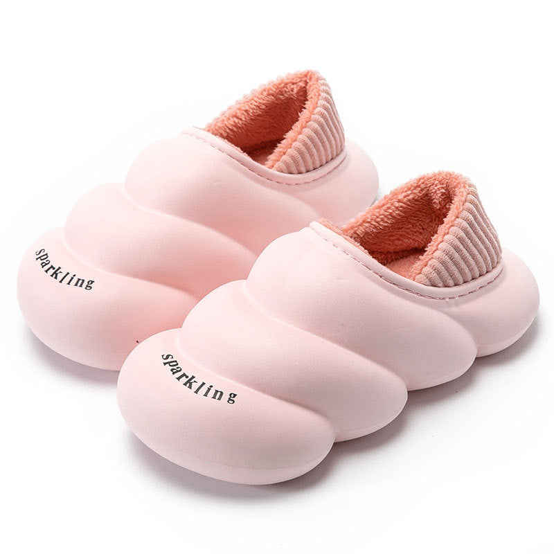 Pink- Cloud Fuzzy House Slippers