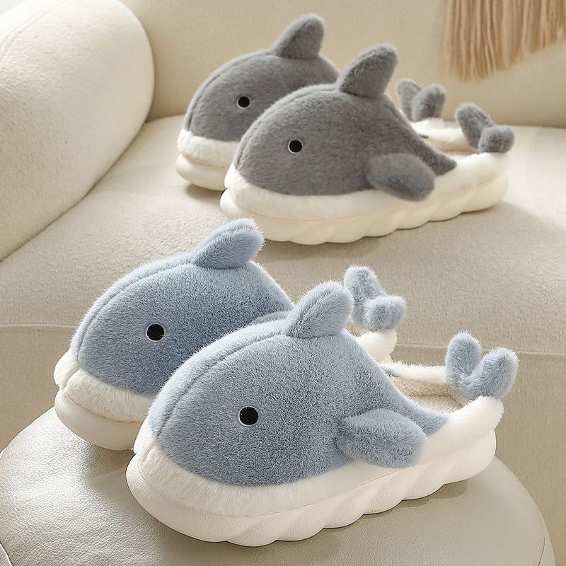 Cute Shark Fluffy House Slippers