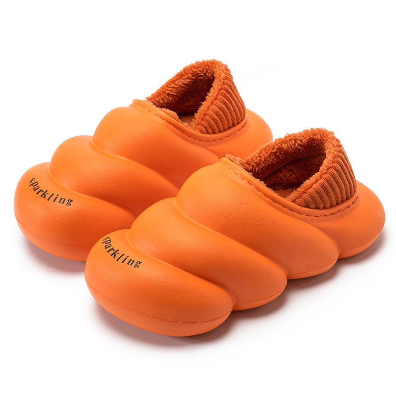 Orange - Cloud Fuzzy House Slippers