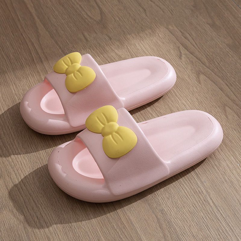 Pink Comfy Bow Tie Slides Shoes