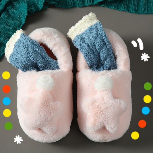 Pink - The Twinkle Stars Fluffy House Slippers