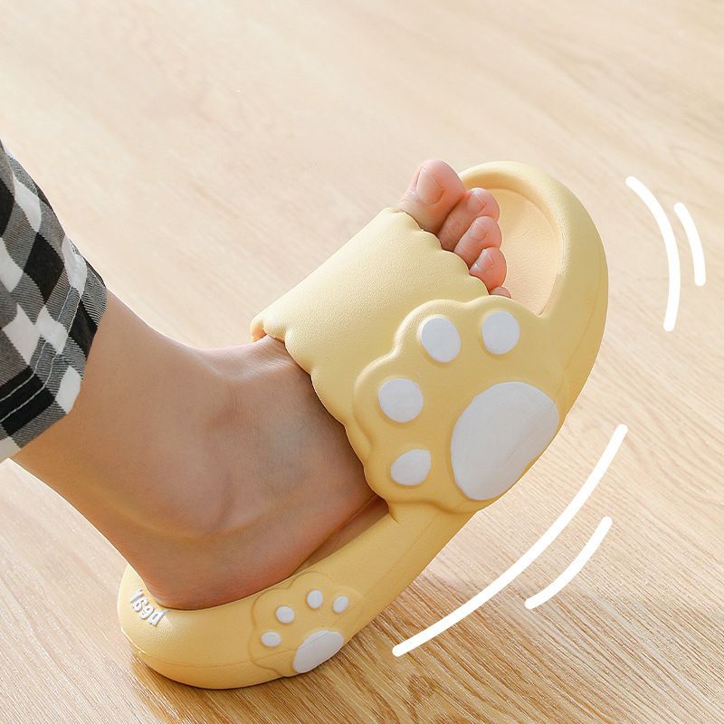 Yellow - Paw Print Slides Shoes