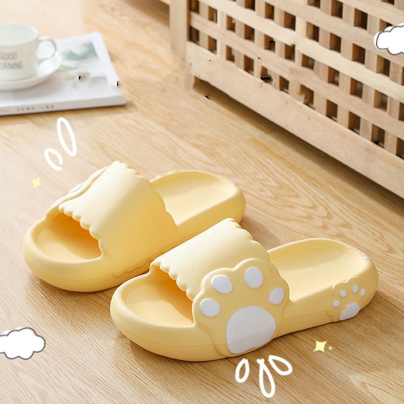 Yellow - Paw Print Slides Shoes